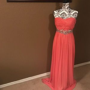 Peach strapless dress